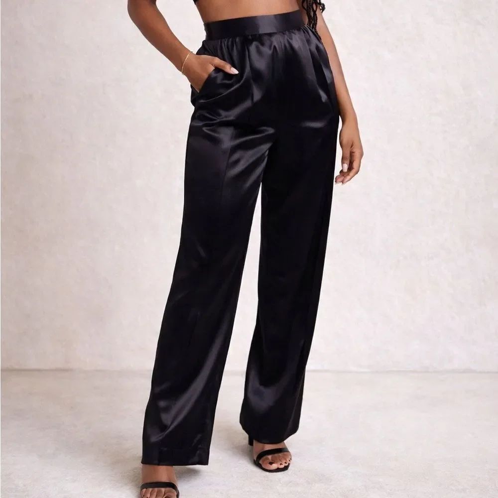 Pierre Cardin Vintage Oilslick Purple Satin Tailored Trousers
